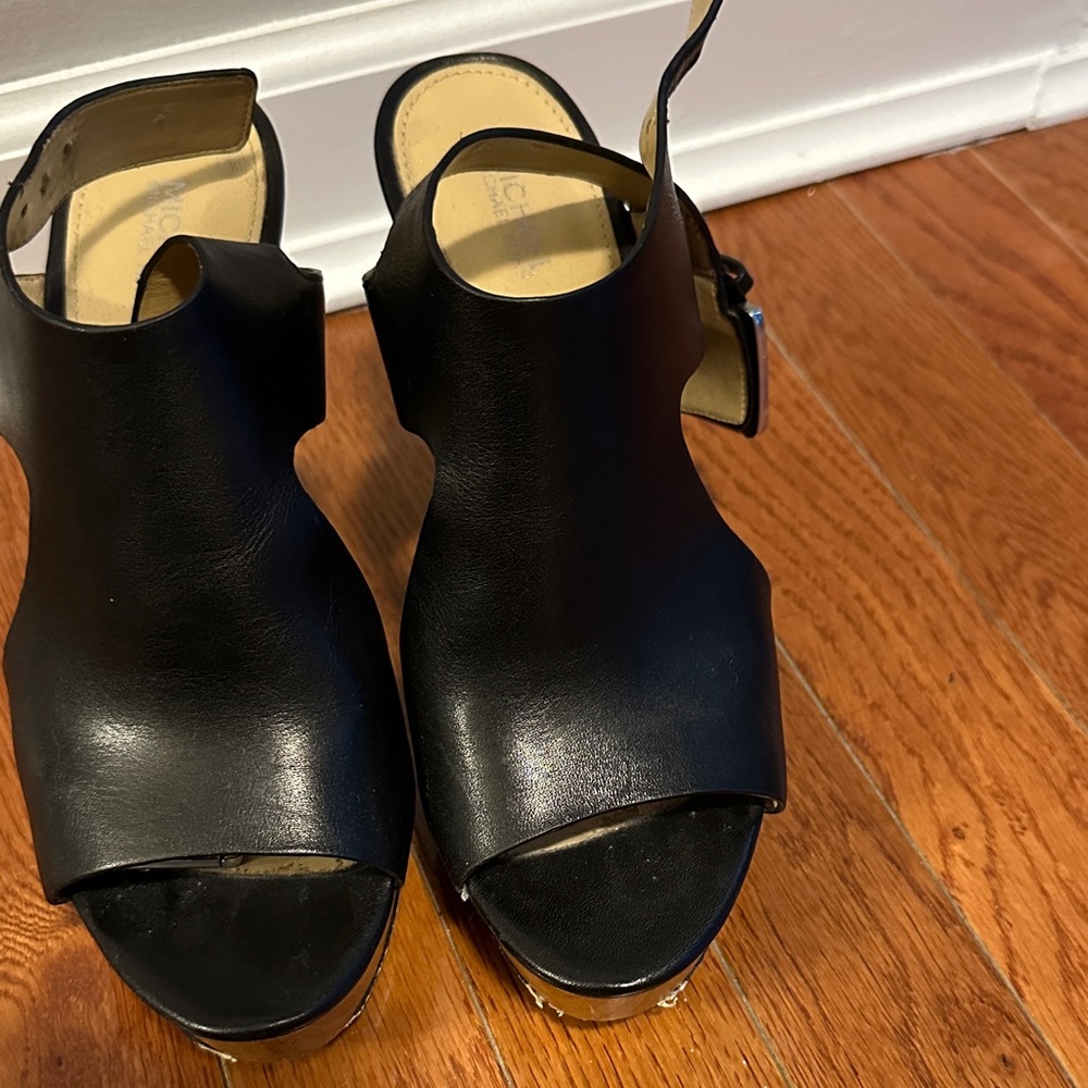 Michael Kors Black Open-Toe Mules